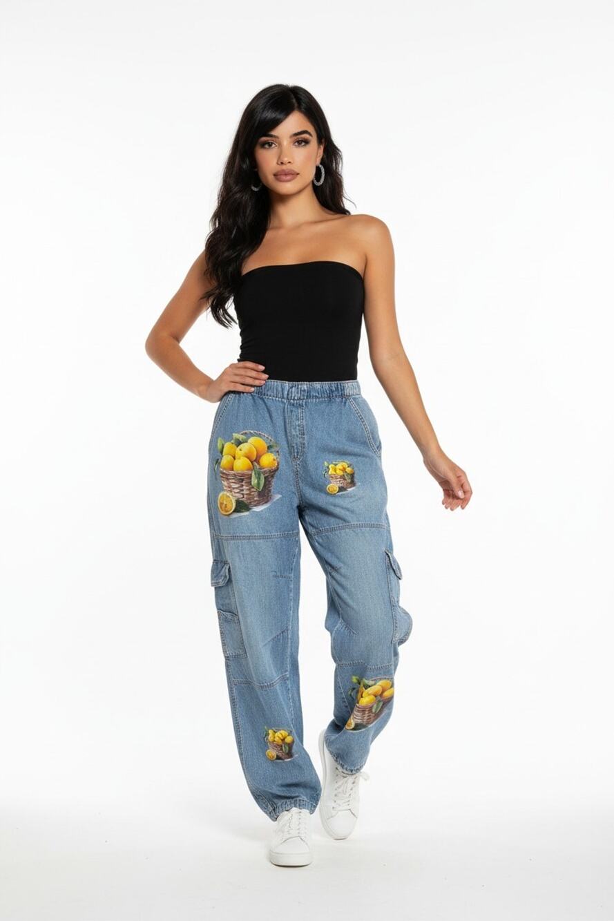 Women's Vintage Garage Denim Pull On Boyfriend Blue Jeans Size XL / TG